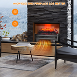 Tangkula 23" Electric Fireplace Log Heater, 1400 W Freestanding Electric Fireplace Stove Insert