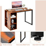 Tangkula Computer Desk with Storage Shelves, Home Office Desk with 5 Side Shelves & Metal Frame