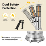 Outdoor Patio Propane Heater with Wheels, 40,000 BTU Freestanding Patio Heater with Quartz Glass Tube