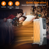 TANGKULA Electric Oil Heater, 1500W Oil Filled Radiator Heater w/ Tip-over and Overheating Protection