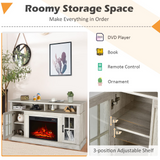 Tangkula Fireplace TV Stand for TVs Up to 65 Inch, Electric Fireplace TV Console w/Remote Control, Overheat Protection