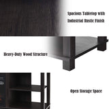 2-Tier TV Stand, Entertainment Television Stands Suitable for 18" Electric Fireplace (Not Included)