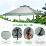 Tangkula 13FT x 13FT Pop-Up Gazebo, UV Canopy Tent with 4 Reinforced Ribs