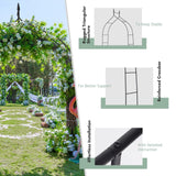 8.4 Ft Gothic Garden Arbor, Metal Arbor Trellis for Climbing Plants, Roses, Vines