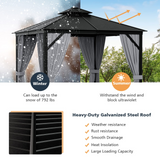 Tangkula 10x10 Ft Hardtop Gazebo, Double-Top Outdoor Gazebo with Galvanized Steel Roof