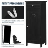 Bathroom Floor Cabinet, Wooden Side Storage Organizer Unit