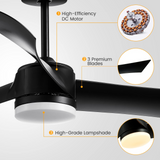 Tangkula 52 Inch Ceiling Fan with Light