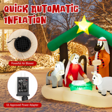 Tangkula 6.7 FT Christmas Inflatable Nativity Scene with LED Lights & Built-in Air Blower
