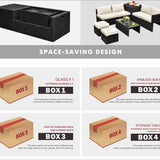 8-Piece Patio Furniture Set with Cover, 2 Ottomans, 2 Armless Sofas & Corner Sofas