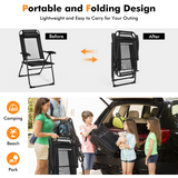 Folding Patio Dining Chairs Set of 2 - Tangkula