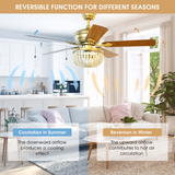 Tangkula 52" Ceiling Fan with Lights and Remote Control, Retro Lighting Ceiling Fan with 5 Blades, ETL Certification, 3 Speeds