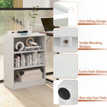 3 Tier Bookcase, Floor Standing Open Bookshelf with 18-Position Adjustable Shelves - Tangkula