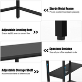 Tangkula Home Office Computer Desk with 2 Storage Shelves