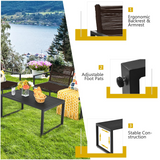 Tangkula 4 Pieces Patio Furniture Set, Outdoor Conversation Sofa Set with Coffee Table