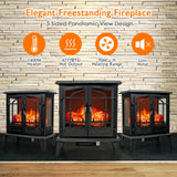 Tangkula 25 Inches Electric Fireplace Stove, 1400 W Freestanding Fireplace Heater