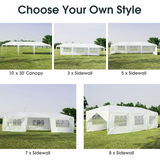Tangkula 10' x 30' Outdoor Waterproof Gazebo Canopy w/ 6 Removable Sidewalls and 2 Doorways