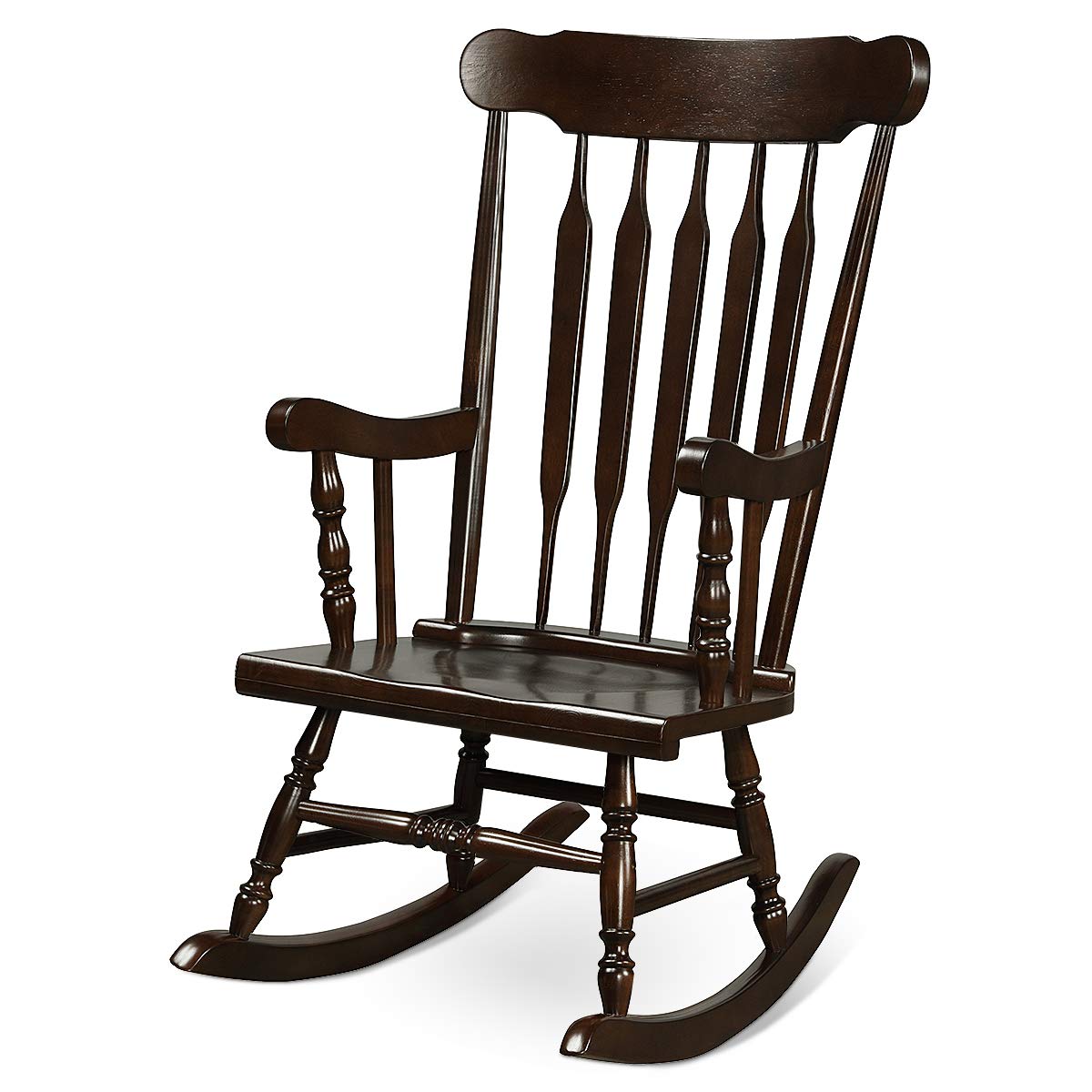 Patio Rocking Chair Solid Wood - Tangkula