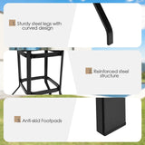 Tangkula 5 Pieces Outdoor Patio Bar Set, Rattan Bistro Set W/ 4 Wicker Bar Stools & 1 Bar Table