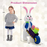 Tangkula 4FT Inflatable Easter Bunny with Pushing Cart