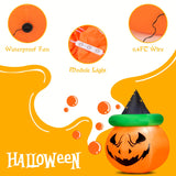 Tangkula 4 Ft Halloween Decorations Inflatable Pumpkin with Witch Hat and Smiling Face
