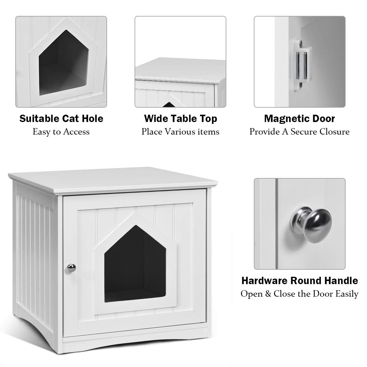 Cat Litter Box Furniture Hidden - Tangkula