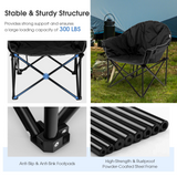 Tangkula Oversized Camping Chair, Outdoor Padded Folding Chair with Cup Holder