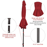 Tangkula 9FT Patio Umbrella, Outdoor Market Table Umbrella with Push Button Tilt Adjustment, Crank & 6 Sturdy Ribs for Garden