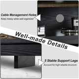 Tangkula TV Stand for TVs up to 65", Media Console Table w/Adjustable Shelf & Cable Management Holes