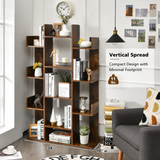 Tangkula Freestanding Tree Bookshelf, Corner Storage Organizer with 13 Open Shelves