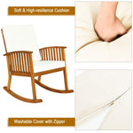 Outdoor Acacia Wood Rocking Chair - Tangkula