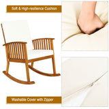 Outdoor Acacia Wood Rocking Chair - Tangkula