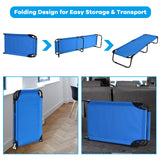 Folding Camping Cot, Portable Camping Bed with Steel Frame