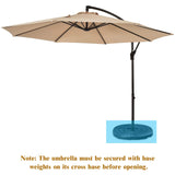 10FT Patio Offset Umbrella, Outdoor Cantilever Umbrella with Easy Tilt Adjustment & 8 Ribs