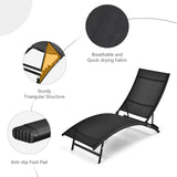 Tangkula 2 Pieces Patio Chaise Lounge Set, Foldable and Stackable Lounger Chairs