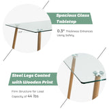  Glass Dining Table, Modern Rectangular Table - Tangkula