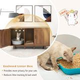 Tangkula Double Cat Litter Box Enclosure for 2 Cats