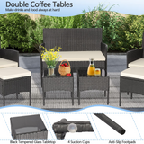 Tangkula 7 Piece Patio Rattan Sofa Set