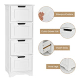 Tangkula Bathroom Floor Cabinet with 4 Drawers, 12 x 12 x 33 Inch