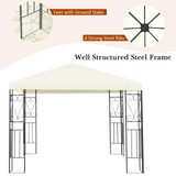 Tangkula 10x10 Feet Steel Patio Gazebo, Outdoor Canopy Gazebo with Water-Resistant Canopy