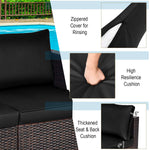 Wicker Loveseat 2 Piece - Tangkula