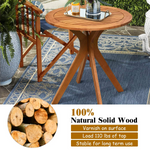 27 Inch Eucalyptus Wood Outdoor Patio Bistro Table - Tangkula