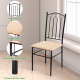 Tangkula 5 Piece Dining Table Set Vintage Wood Top Padded Seat Dining Table and Chairs Set