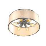 Tangkula 6 Lights Industrial Ceiling Light, Semi Flush Mount Light Fixture with Metal Hanging Kit