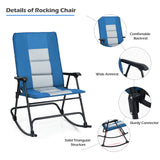 Folding Rocking Chair, Rocking Chair with Padded Seat High Back & Armrest, Support 350 lbs