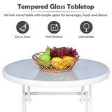 Tangkula 3 Pieces Folding Patio Bistro Set, No Assembly Required