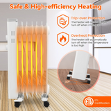 Tangkula 1500W Oil Filled Radiator Heater, Electric Space Heater with 3 Heating Modes