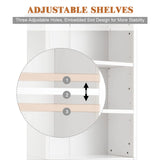 Tangkula Bookcase with Doors, 3 Tier Open Book Shelving