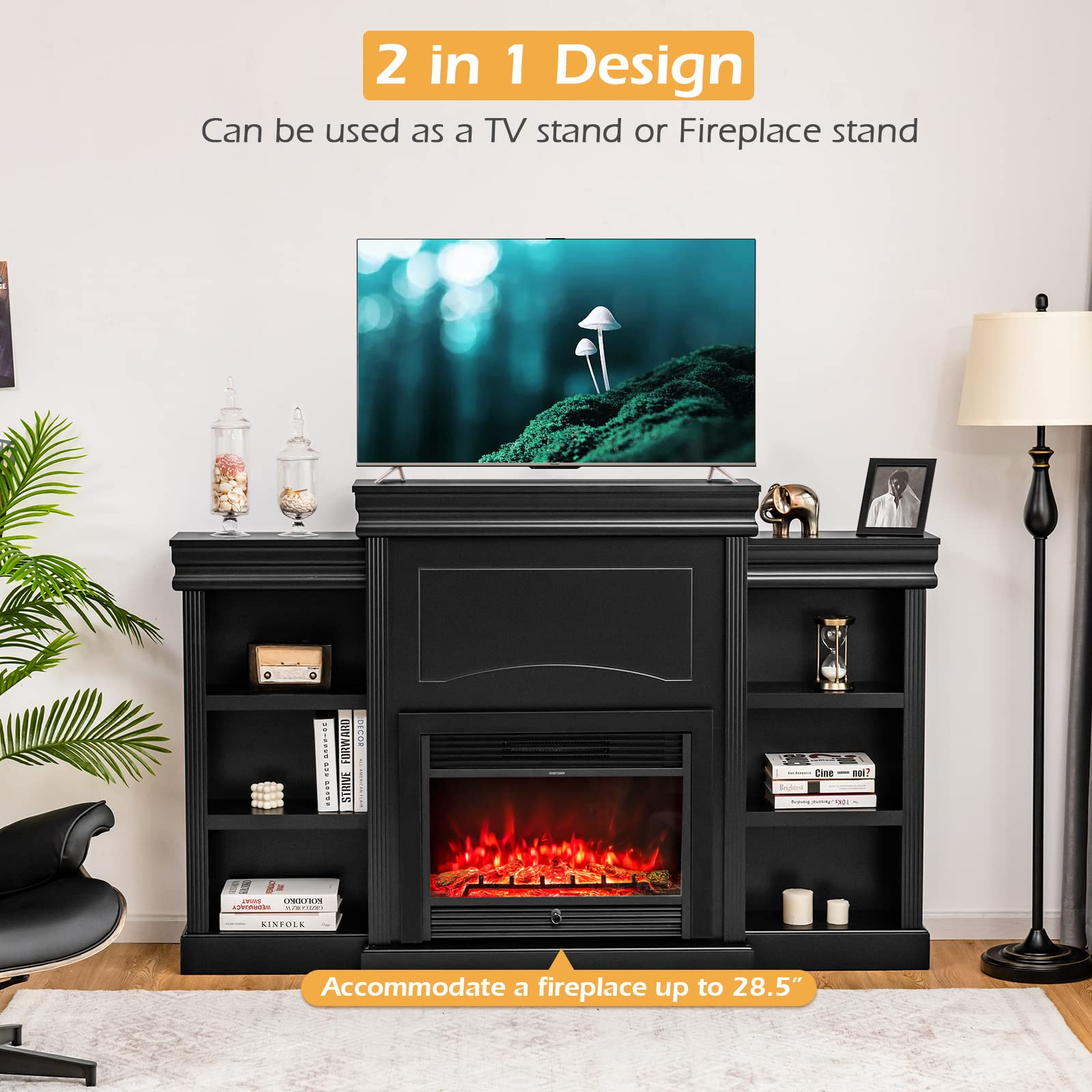 70 Inches Freestanding Mantel Stand - Tangkula