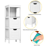 Tangkula Bathroom Floor Cabinet, Multifunctional Wooden Storage Cabinet with 2 Adjustable Drawers