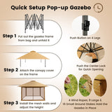 Tangkula 13' x 13' Pop-up Gazebo Canopy, Instant Setup Canopy Tent